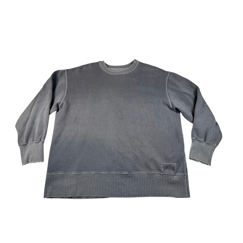 Vintage 90s Limited America Gray Distressed Crewneck Sweatshirt M Korea